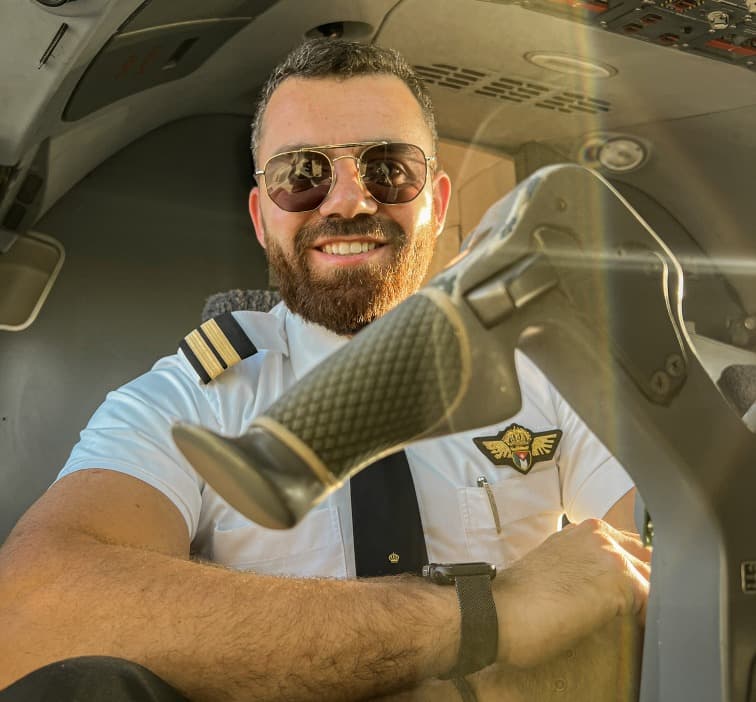 Pilot training with instructor at Airman's Ground