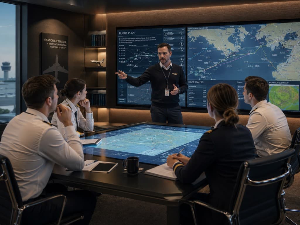 Students in aviation classroom